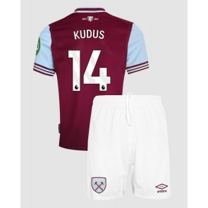 West Ham United Mohammed Kudus #14 Domaci Dres za Dječji 2024-25 Kratak Rukavima (+ kratke hlače)